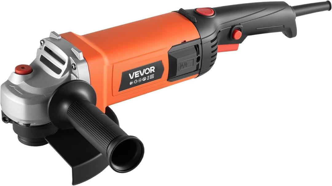 VEVOR Angle Grinder, 7" Electric Grinder Power Tool, 13Amps 8500RPM High-Speed Corded Angle Grinders with 270 Adjustable Dust Guard for Metal Grinding, Cutting, Rust Removal (Disc Not Included)
