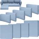 9 Piece Outdoor Patio Waterproof Cushion Covers, Fits 4-Seat Wicker Rattan Sectional Couch Chair Furniture Cover Replacement Set - Fade-Resistant Patio Cushion Covers with Zipper (25.6*25.6*3 inches-9 Pcs, Blue Grey)