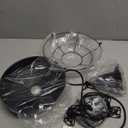 Industrial Pendant Lights 1 Pack Farmhouse Pendant Lights with Adjustable Chain, D10.2 Rustic Pendant Lighting Barn Black Metal Hanging Lights with Wire Cage for Kitchen Island Dining Room