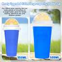 3PCS 500ML Slushie Maker Cup with Lid & Straw for Homemade Ice Cream Maker