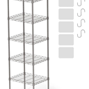 5 Tier Shelves, 16.9"x 13"x 53.9" Utility Rack Shelf, Metal Storage Shelving, Adjustable Wire Shelving Units, Heavy Duty Storage Organizer for Garage Laundry Office, Silver