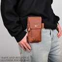 Leather Phone Holster - Genuine Full-Grain Buffalo Leather Cell Phone Holsters - for iPhone 16, 15, 14, 13pro, Galaxy S24, S23, S22-7”H X 3.5" W (Coffee)