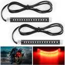 Nilight 2PCS 5Inch LED Motorcycle Turn Signal Running Brake Stop Tail Light Strips Red Beam Flexible Bend Adhesive Universal Fit Harley Motorcycles Dirt Bikes Snowmobile ATV (Amber)