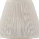 Aspen Creative 33055, Hardback Empire Transitional Spider Lamp Shade, Mushroom Pleated Pleated White, 7" Top x 13" Bottom x 10" Slant