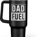 Dad Gifts from Daughter Son, Dad Fuel Tumbler with Handle 40oz, Stainless Steel Insulated Cup Gift Set with Lid & Straw, Coffee Tumblers for Dads Father's Day Birthday Christmas