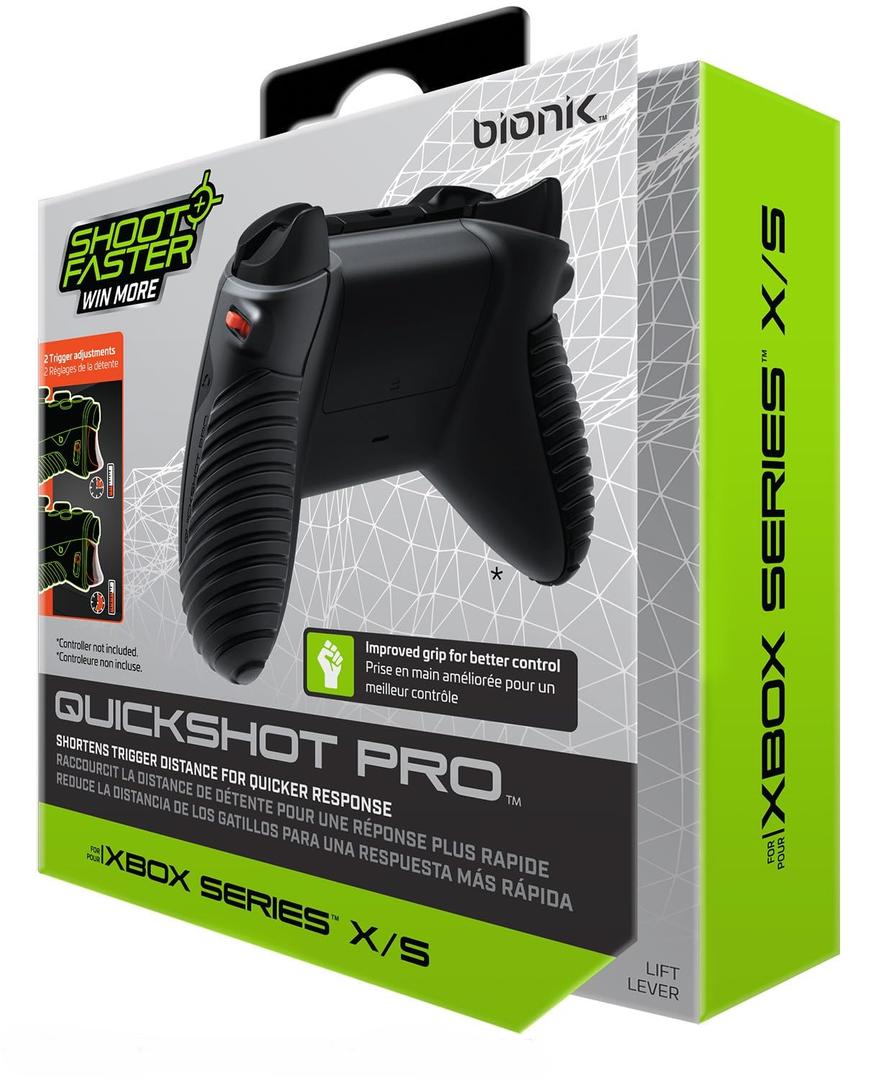 Bionik Quickshot Pro For Xbox Series X/S: Custom Grip and Dual Trigger locks for Faster Shots and Improved Gameplay