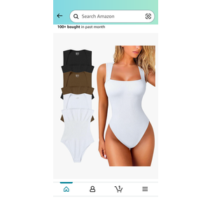 OQQ Women's 3 Piece Bodysuits Sexy Ribbed One Piece Sleeveless Halter Neck Tops Leotard Summer Trendy, Large, Black/Coffee/Beige 