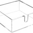 Pack Of 2 Cocktail Napkin Holder, Acrylic Napkin Caddy for Table, Square Napkin Dispenser for Bar, Kitchen, Party, Dinner, 5.5x5.5x2" (Clear)