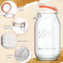 64oz Wide Mouth Mason Jars (3 Pack)  Reusable Airtight Glass Storage Jars with Hinged Lids, BPA-Free, Dishwasher Safe, Perfect for Canning, Pickling, Coffee & Fermenting