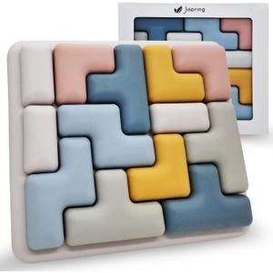 Jispring [100% Silicone] Shape Puzzles for Dementia, Products for Elderly, Cognitive Matching Games, Fidget Sensory Toys for Alzheimers, Dementia Activities for Seniors, Anxiety Relief Tiles (Tetris)