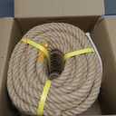 Natural Jute Rope (3/4 Inch x 100 Feet) Thick Hemp Rope Twisted Manila for DIY Crafts, Deck Railings, Hanging Swing, Nautical Decorating