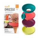 Boon Drizzle Silicone Ice Pop Holder - Silicone Drip Catcher for Frozen Treats and Ice Cream Cones - Dishwasher Safe Summer Kids and Toddler Essentials - Includes 2 Travel Cases - 4 Count