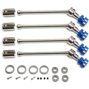XBERSTAR RC Car Drive Shaft for 1/10 Traxxas MAXX WideMaxx RC Car Vehicle Front Rear Drive Shaft Universal Drive Shaft CVD (Silver+Blue)