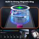 Magnetic Case for iPhone 14 Pro Max, with Invisible Ring Stand, Military Drop Protection, Shockproof Anti-Fingerprint Matte Protective Cover for iPhone 14 Pro Max, Hot Pink