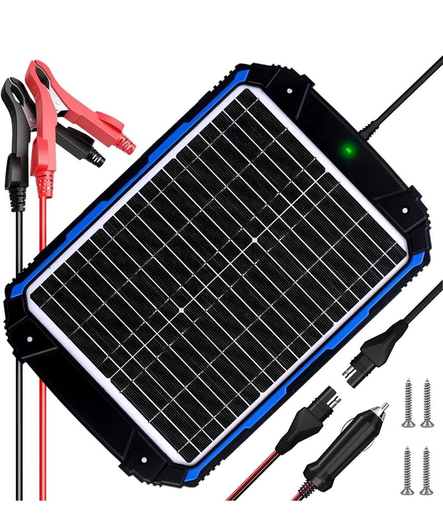 SUNER POWER 20W 12V Solar Battery Trickle Charger & Maintainer PRO, Built-in Intelligent MPPT Controller, Waterproof 12 Volt 20 Watt Solar Panel Charging Kits for Car Marine RV Trailer Boat Automotive