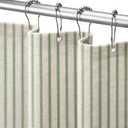 Farmhouse Stripe Shower Curtain,Sage Green Vintage Linen Shower Curtains for Bathroom 72 X 72