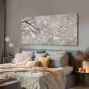 XIANSHOU Botanical Wall Decor Paintings Canvas Wall Art for Living Room White Flower Pictures Artwork Decorations for Bedroom Dining Room Office 29"x 58" Home Decor Ready to Hang