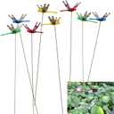 24 Pieces 3D Dragonfly Garden Decor Realistic Dragonfly Garden Stakes Dragonflies Gardening Decoration Insert Plaque Patio Garden Decoration, 4 Colors