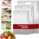 Titanium Cutting Board Set of 3, 3 PCS Upgraded Pure Titanium Cutting Boards for Kitchen, Double Sided Food Grade Non Stick Chopping Cutting Boards for Meats, Fruits And Vegetables (Set of 3)