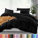 Utopia Bedding Duvet Cover Queen Size - 3 Piece with Zipper Closure - 1 Comforter Cover 90X90 Inches & 2 Pillow Shams 20X26 Inches (Black) Comforter Not Included