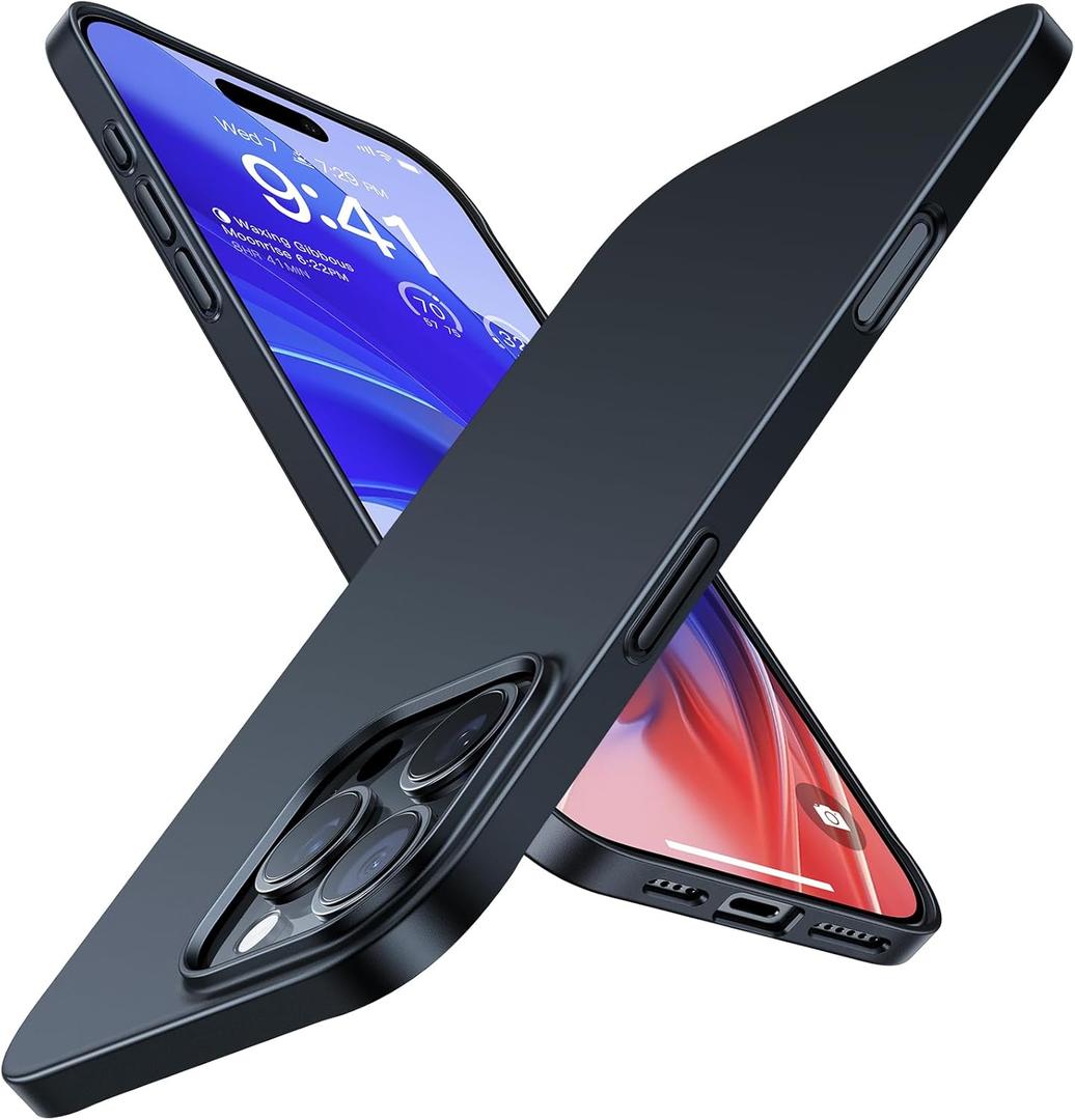 TORRAS Slim Fit for iPhone 16 Pro Case, Ultra Thin for iPhone 16 Pro Case, Lightweight Matte Anti-Scratch Hard PC Cover Phone Case for iPhone 16 Pro Case 6.3 inch, Black