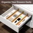 DUCOO 4 PCS Drawer Divider, 17"-22" Adjustable Bamboo Drawer Dividers Organizers, Expandable Separators for Kitchen, Clothes, Dressers, Home, Office