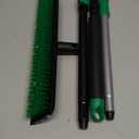 Eyliden X-Large Floor Scrub Brush, 2 in 1 Scrape Brushes with Rubber Squeegee | 55.3" Long Handle, 15" Wide Stiff Bristle Head | Floor Scrubber for Deck Kitchen Shower Bathroom Tub Tile Patio Wall (Black and Green)