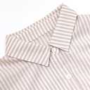 chouyatou Women's Casual Long Sleeve Button Down Loose Striped Cotton Maxi Shirt Dress (Medium, Khaki)