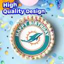 7.5 miami Basketball Cake Topper – Round Edible Birthday Cake Decorations, Happy Birthday Cake