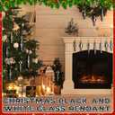 6 Pcs 6.3 Inches Mercury Glass Finial Christmas Ornaments Hanging Christmas Finials Glass Ornaments Assorted Mercury Decor for Vintage Holiday Xmas Tree Decoration(Black and White)