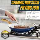 GOTHAM STEEL 12 Inch Non Stick Frying Pans Nonstick Skillet, Ceramic Pan for Cooking Non Toxic, Nonstick Frying Pan Skillets with Stay Cool Handle, Fry Pans, Oven and Dishwasher Safe - Navy