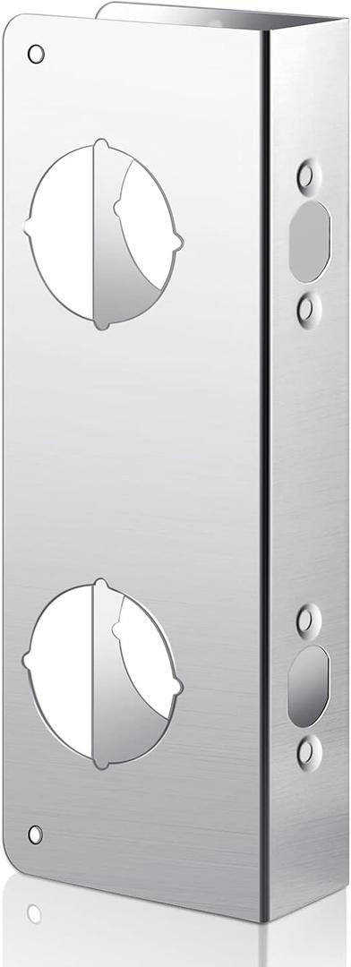 Leinuosen Door Reinforcement Plate 5-1/2 Inch, 2-3/8 x 1-3/4 Inch Lock and Door Reinforcer Stainless Steel Home Security Door Reinforcement Lock Security to Repair Home Wood Metal Doors(1 Pack)