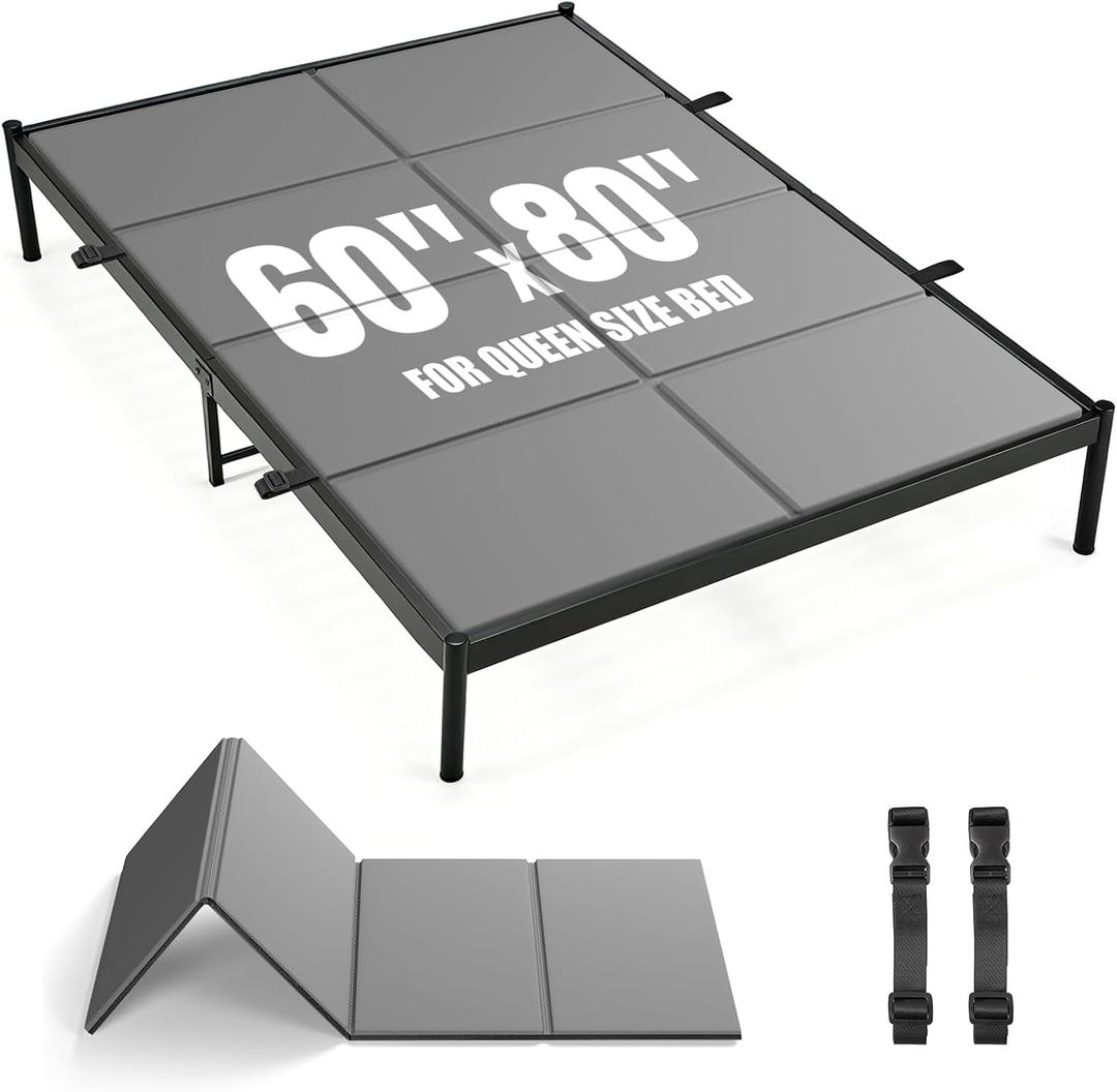 Premium Bunkie Board Queen Size (60" x 80") – High Density Mattress Support, Helps Reduce Sagging, Low Profile, Non-Slip, Moisture-Resistant, for Platform & Slatted Bed Frames