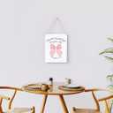 Pink Bow Christian Wall Art, Christian Gifts for Women, Inspirational Bible Verses Wall Decor, Pink Bow Hanging Wood Sign for Office Bedroom Living Room Girl Dorm Apartment - James 1:17