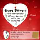 2 x Retirement Gifts for Women Men, Retired Ornaments Gifts for Coworker, Friends, Boss, Happy Retirement Never Underestimate The Difference You Made Retired Ceramics Christmas Ornaments