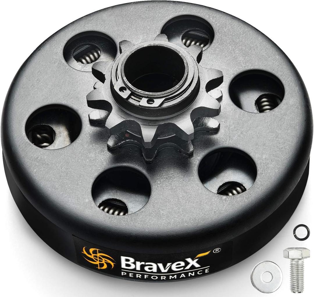 Bravex Centrifugal Clutch, Go Kart Clutch 3/4" Bore 10 Tooth For #40/41/420 Chain Fun Kart Mini Bike Upgrade