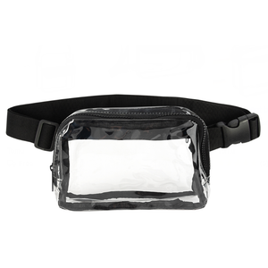 6 Anywhere Belt Bag, Clear, Black Straps