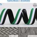 SANSTHS Reversible Braided Belt for Men and Women, Elastic Stretch Woven Golf Belts for Men, Casual Jeans Sports Work 1 3/8" (Green/White/Black)