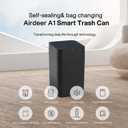 Airdeer Automatic Trash Can, 4 Gallon Self Sealing and Self-Changing Smart Trash Can Motion Sensor, Touchless Garbage can with lid for Kitchen Bathroom Bedroom, 6 Refill Rings(A1, Black)