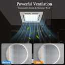 Bathroom Exhaust Fan with Light 125 CFM, 9.5" Panel, 0.7 Sone Low NoiseCutout Size 8"x8"Duct 4 Inch Quiet Bath Ceiling Vent Fan Combo with 6500K 1200LM LED Light, for Bathroom, Laundry, Shower