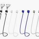 Magnetic AntiLost Straps for AirPods,Colorful Soft Silicone Sports Lanyard, Neck Rope Cord, Black/White/Gray/Blue