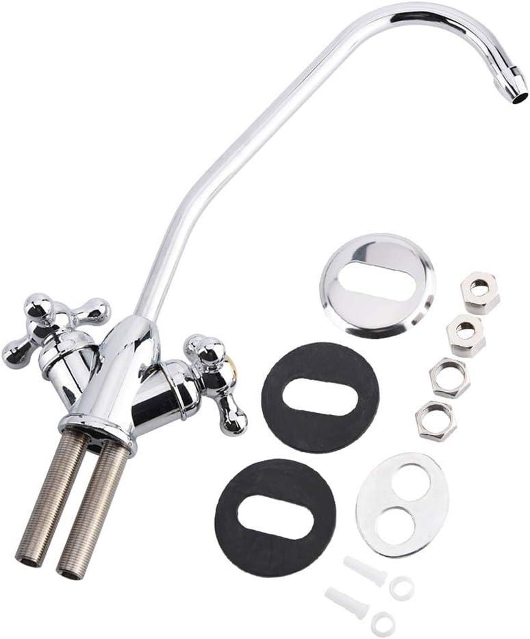 XHTLLO Double Heads Faucet Tap, Stainless Steel Kitchen RO Drinking Water Filter