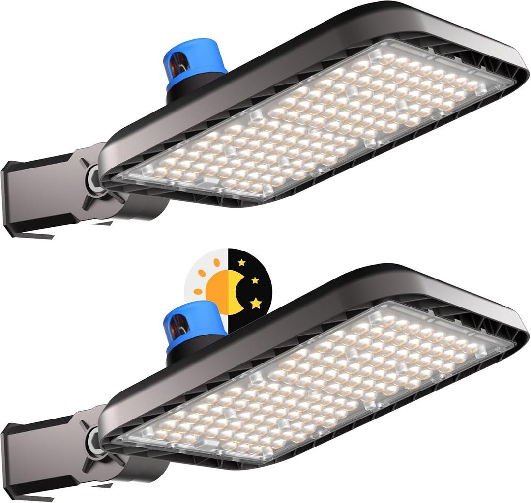 2Pack 150W LED Parking Lot Lighting 22500LM (150Lm/W) 5000K Pole Lights Outdoor with Slipfitter Mount ETL Listed IP65 Dusk to Dawn LED Street Lights 