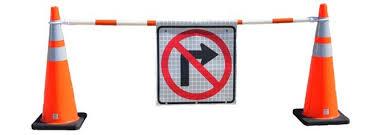 18"X18" Nonreflective Cone Bar Roll-Up Sign