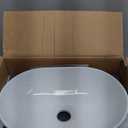 Small Bathroom Vessel Sink, OCEALAGOON 15 x 10 Oval Bathroom Sink Bowls Above Counter, Porcelain Ceramic White Vessel Sink for Bathroom, Modern Countertop Sink, Vanity Sink Lavatory Art Wash Basin