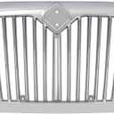 ALMULOO Front Grill Compatible with 2002-2019 International Durastar 4100 4200 4300 4400 Base w/o Mesh Grille Chrome