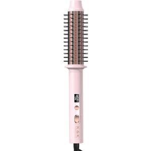 K&K 1.5 Inch Red Light Therapy Infrared Bounce Brush, Heated Thermal Round Brush with Negative Ion Technology, Multiple Heat Settings for Blowout Look with Hair Care Oil, Temperture Contronal