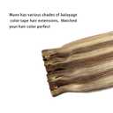 18Inch Tape in Hair Extensions Human Hair Balayage Golden Brown with Bleach Blonde 40g 20pcs Real Natural Tape in Remy Skin Weft Hair Extensions (#12P613)