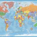 24x36 World and USA Classic Premier 3D Two Wall Map Set (Laminated)