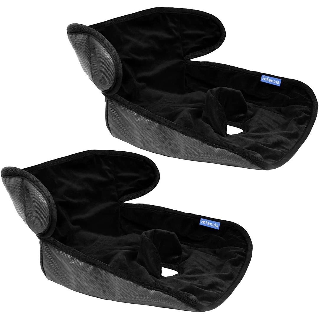 INFANZIA Dry Seat, Car Seat Protector Waterproof Carseat Liner Potty Training Toddlers, Baby and Infants, Piddle Pad for Carseats Strollers (Black, 2 Packs